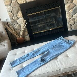 ASOS Lightly Distressed Demim Straight Leg Jean Size 25